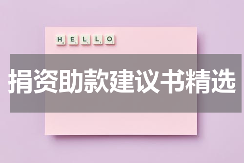 捐资助款建议书精选