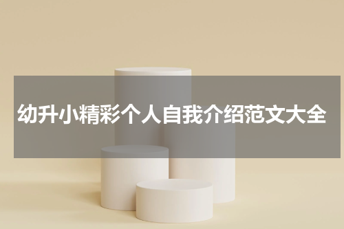幼升小精彩个人自我介绍范文大全