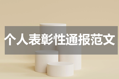 个人表彰性通报范文
