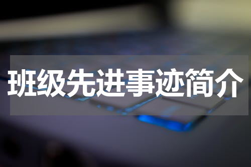 班级先进事迹简介