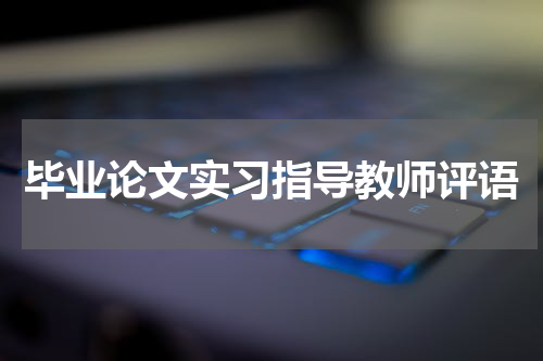 毕业论文实习指导教师评语