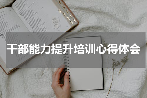 干部能力提升培训心得体会