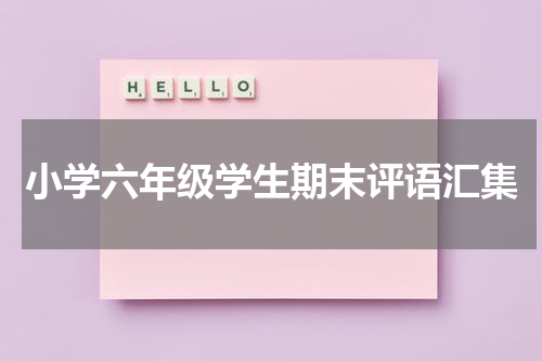 小学六年级学生期末评语汇集