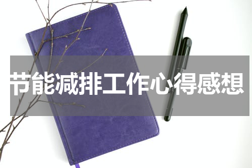 节能减排工作心得感想