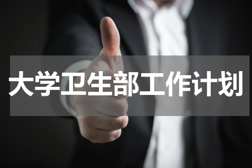 大学卫生部工作计划
