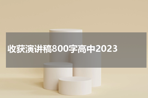 收获演讲稿800字高中2023