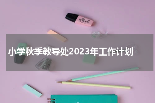小学秋季教导处2023年工作计划