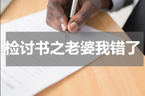 检讨书之老婆我错了