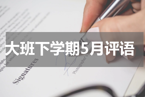 大班下学期5月评语