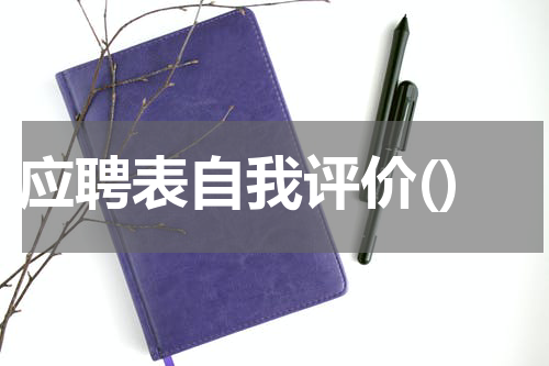 应聘表自我评价()