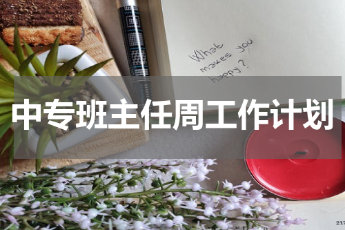 中专班主任周工作计划