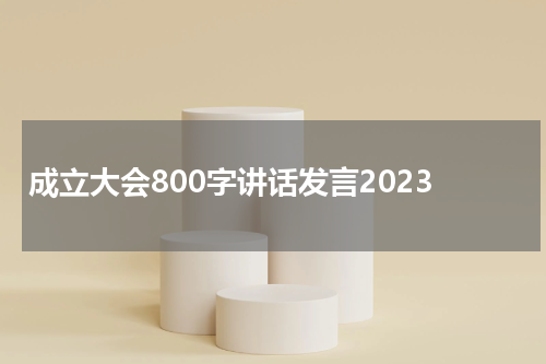 成立大会800字讲话发言2023