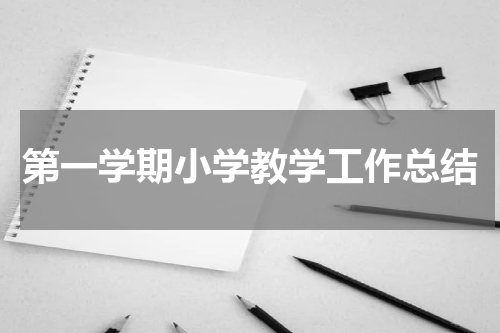 第一学期小学教学工作总结