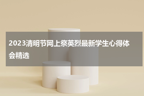 2023清明节网上祭英烈最新学生心得体会精选