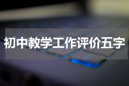 初中教学工作评价五字