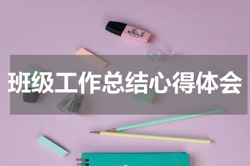 班级工作总结心得体会