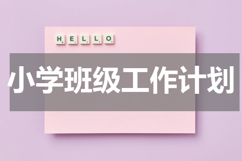 小学班级工作计划