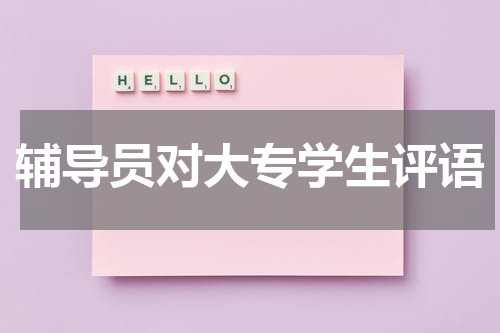 辅导员对大专学生评语