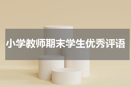 小学教师期末学生优秀评语