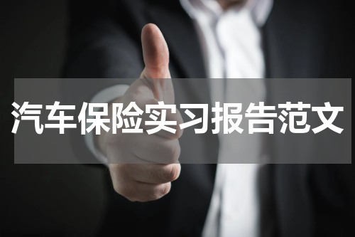 汽车保险实习报告范文