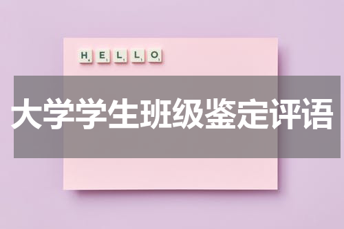 大学学生班级鉴定评语