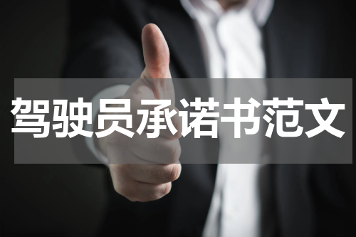 驾驶员承诺书范文