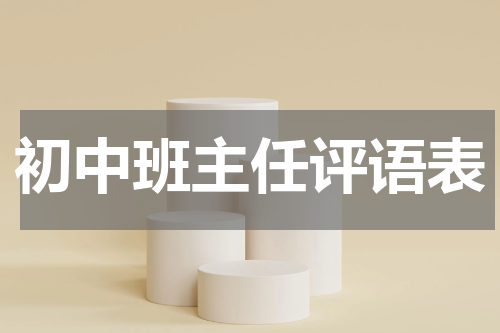 初中班主任评语表