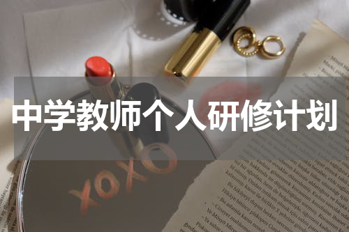 中学教师个人研修计划