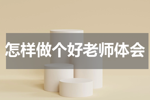 怎样做个好老师体会
