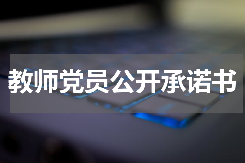 教师党员公开承诺书