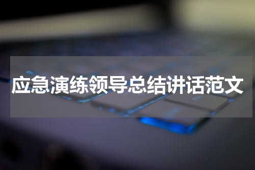应急演练领导总结讲话范文