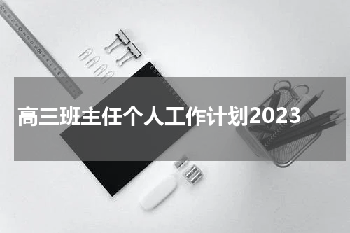 高三班主任个人工作计划2023