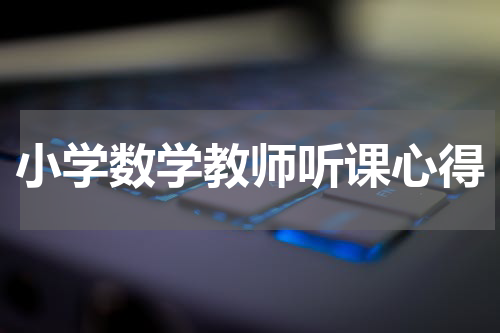 小学数学教师听课心得