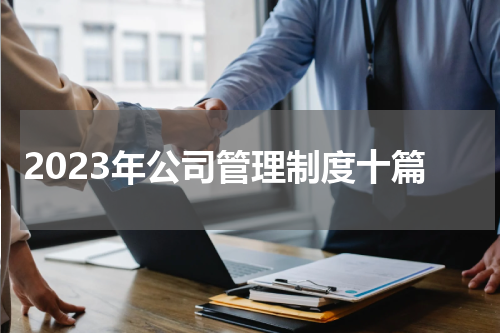 2023年公司管理制度十篇