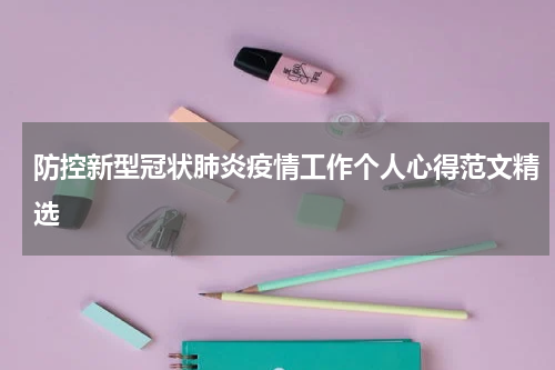 防控新型冠状肺炎疫情工作个人心得范文精选