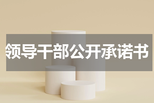 领导干部公开承诺书