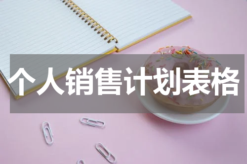 个人销售计划表格