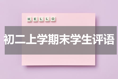 初二上学期末学生评语