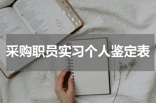 采购职员实习个人鉴定表