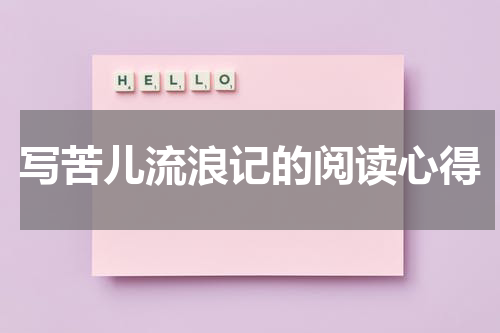 写苦儿流浪记的阅读心得