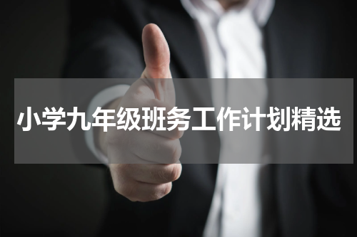 小学九年级班务工作计划精选