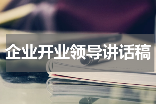 企业开业领导讲话稿