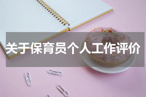 关于保育员个人工作评价