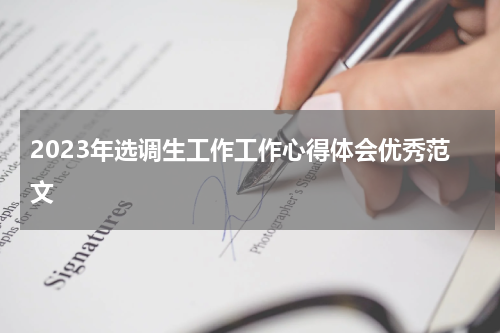2023年选调生工作工作心得体会优秀范文