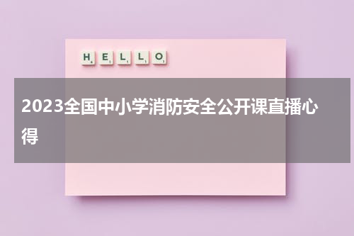 2023全国中小学消防安全公开课直播心得