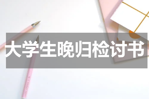 大学生晚归检讨书