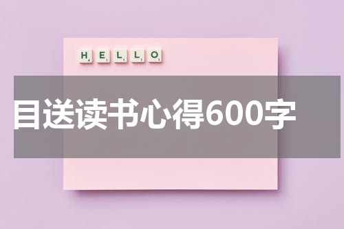 目送读书心得600字
