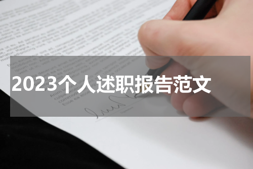 2023个人述职报告范文