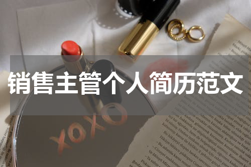 销售主管个人简历范文