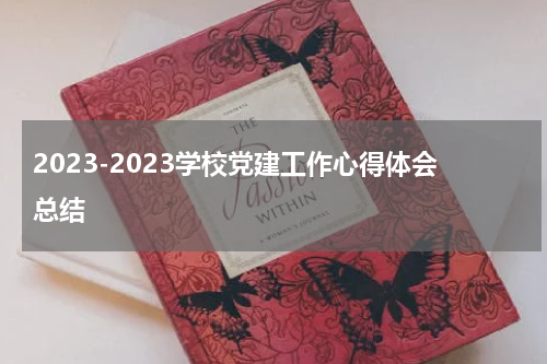 2023-2023学校党建工作心得体会总结